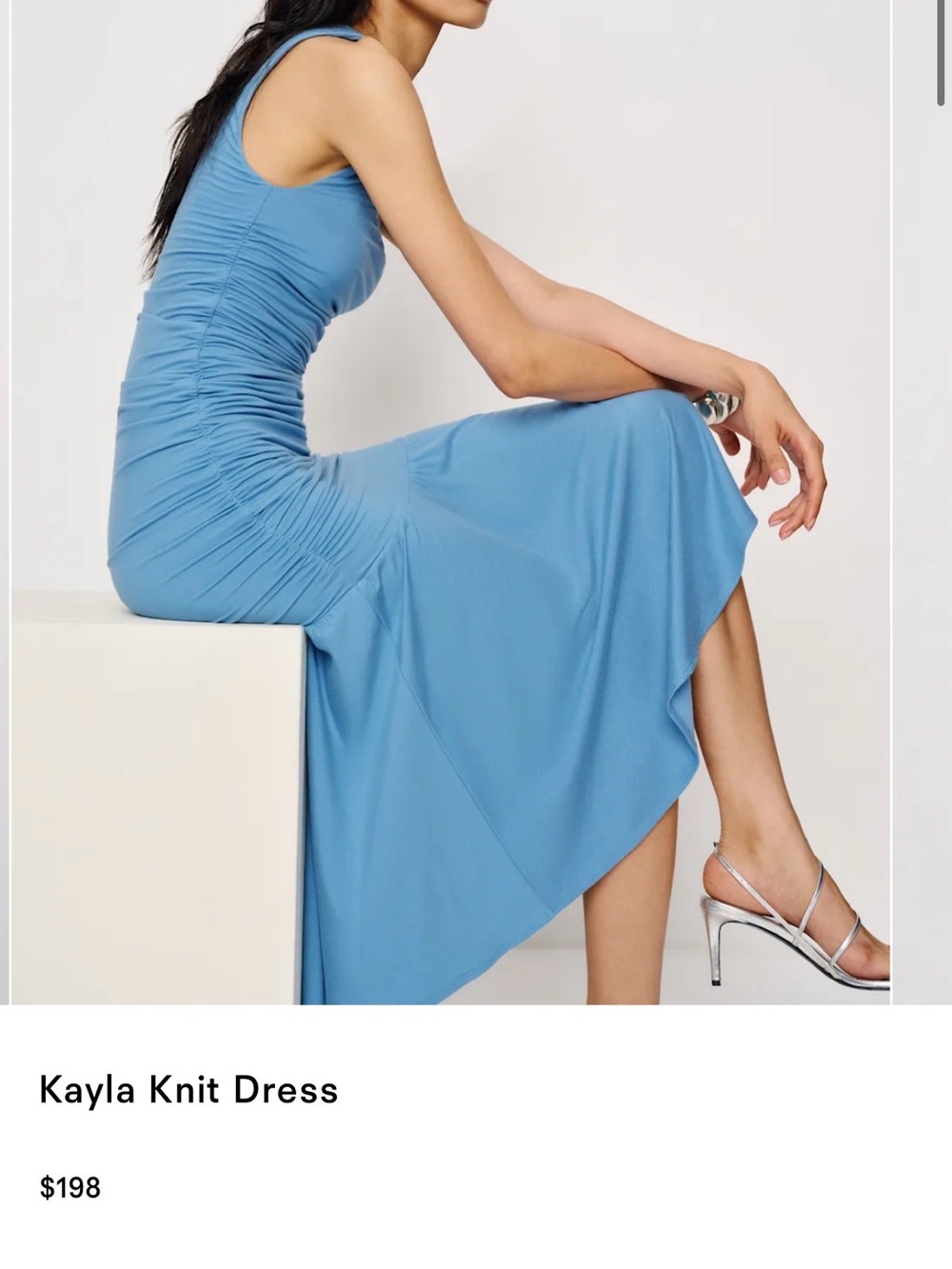 Reformation Kayla Knit Dress in Capri Blue - Picture 5 of 12